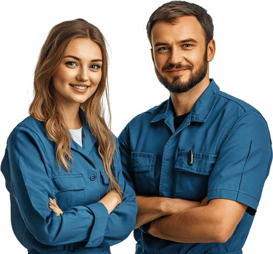 Grafika przedstawiająca uczennicę i ucznia na kierunku mechanika