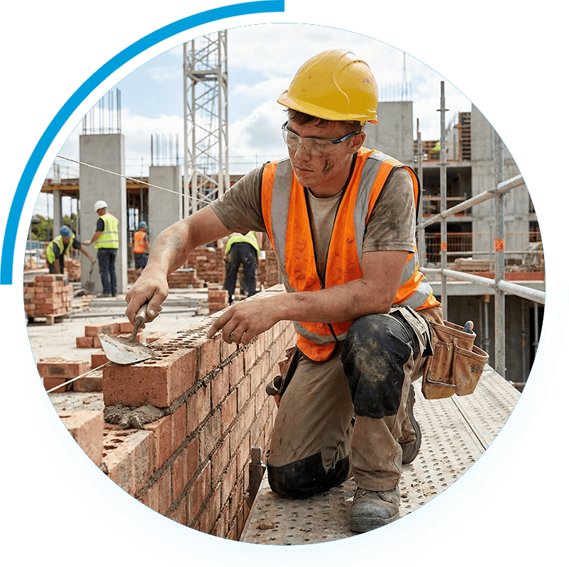 Technik budownictwa podczas pracy